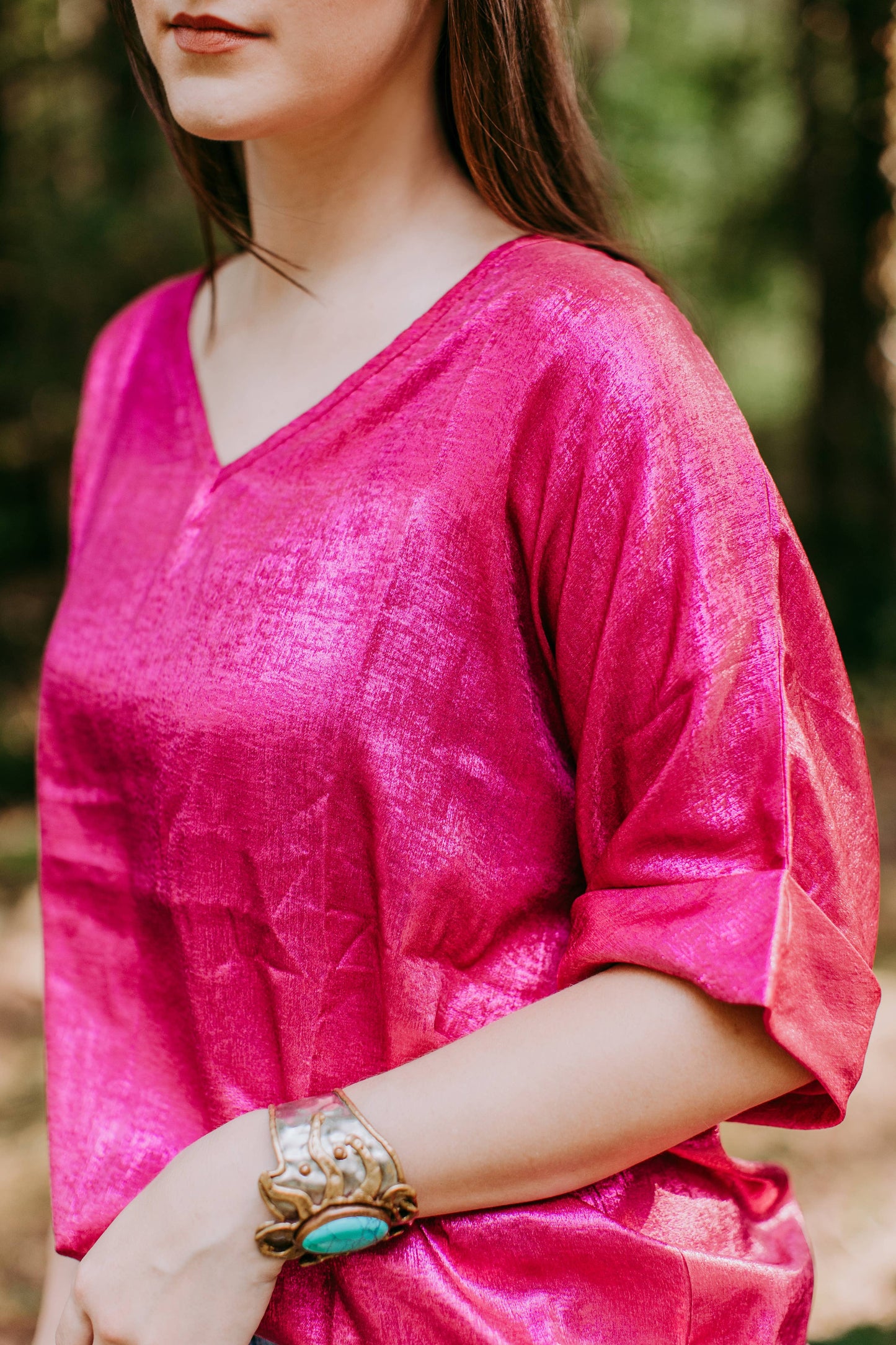 Metallic Blouse - Pink