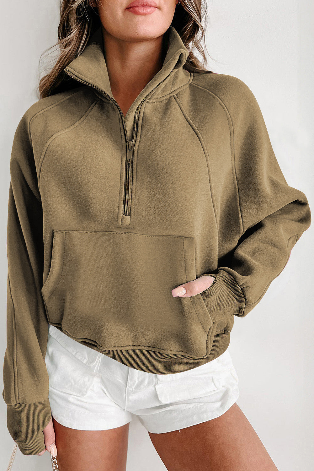 Fleece zip up sweatshirt