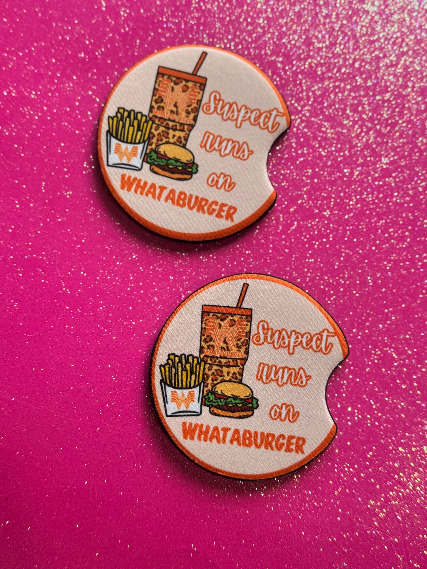 Suspect runs on whataburger car coasters