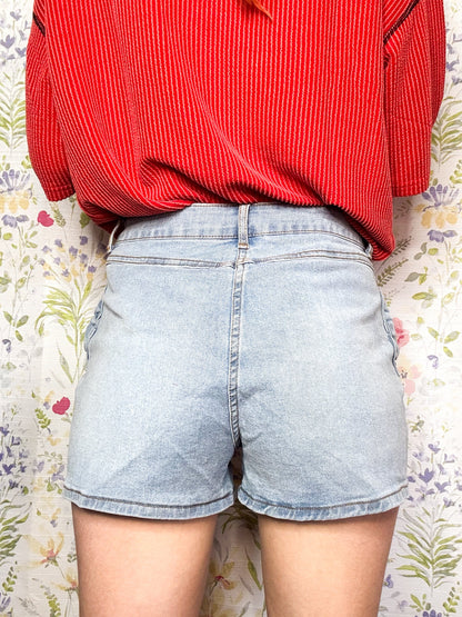 Blue Bow Denim Shorts