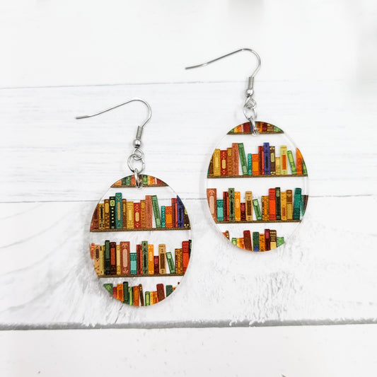 Book Dangle Earrings