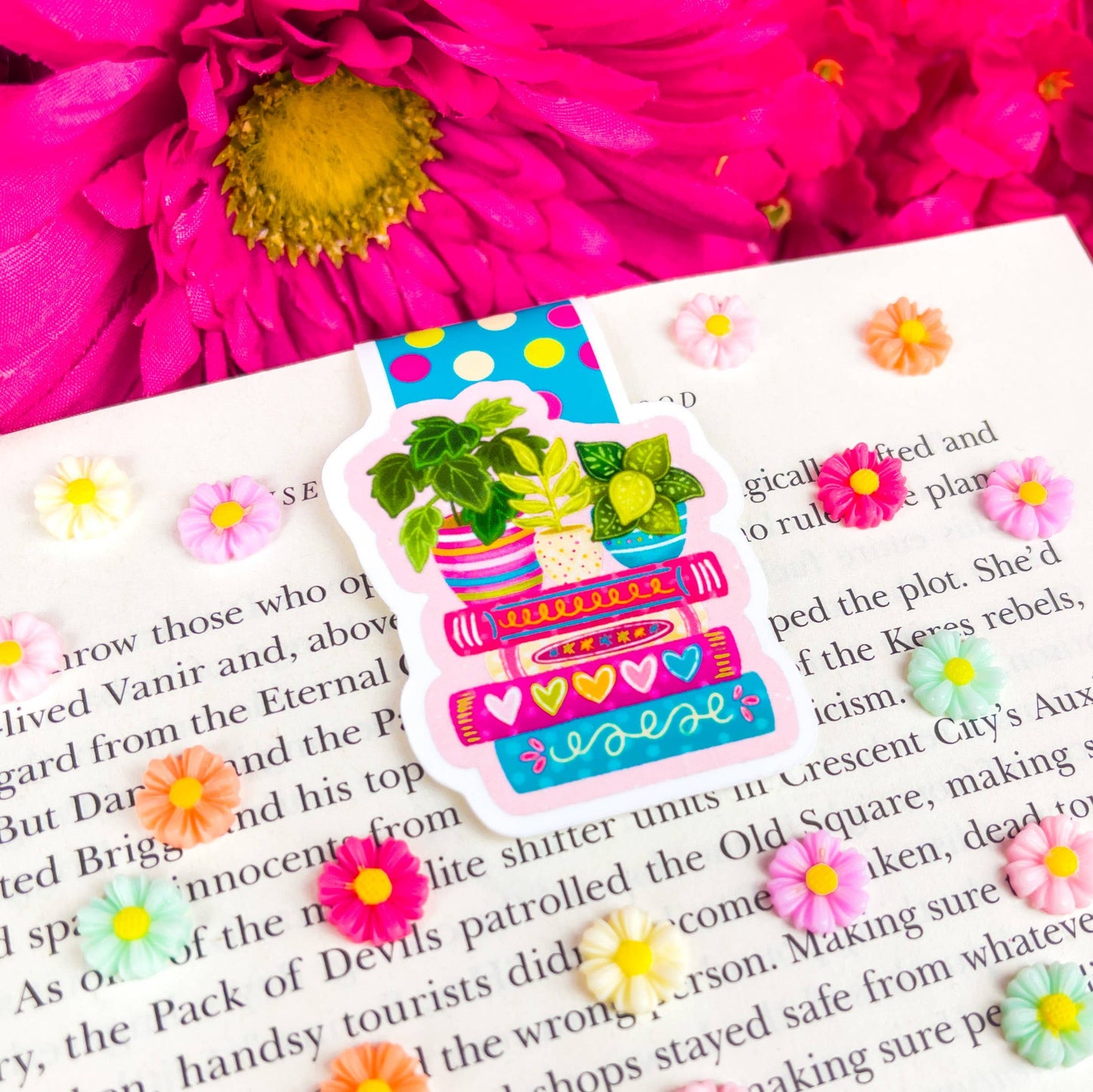 Plants Book Stack Magnetic Bookmark