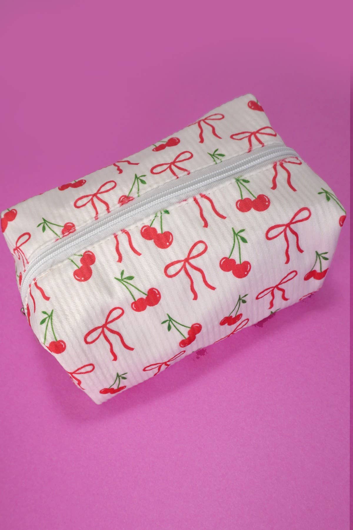 STRAWBERRY WESTERN BOW MAKEUP COSMETIC POUCH BAG |