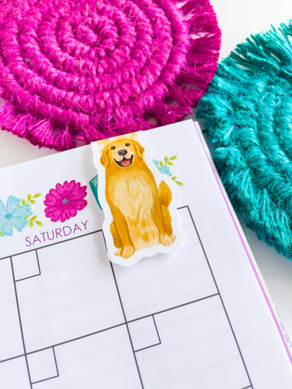 Golden Retriever Magnetic Bookmark