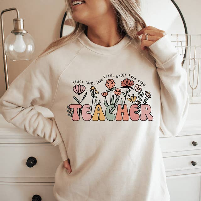 Teacher Floral Long-Sleeve Shirt