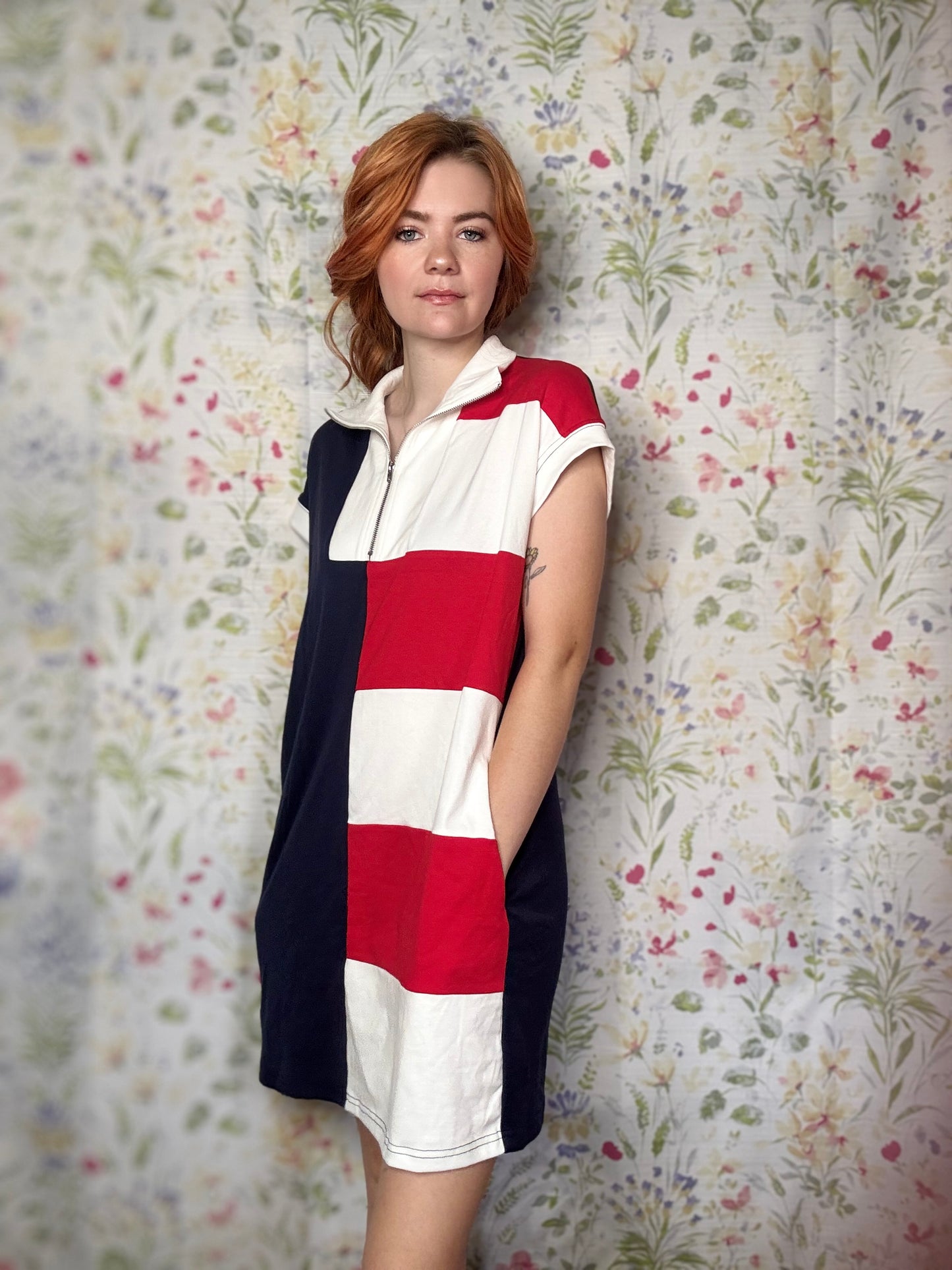 Americana Colorblock T-shirt Mini Dress