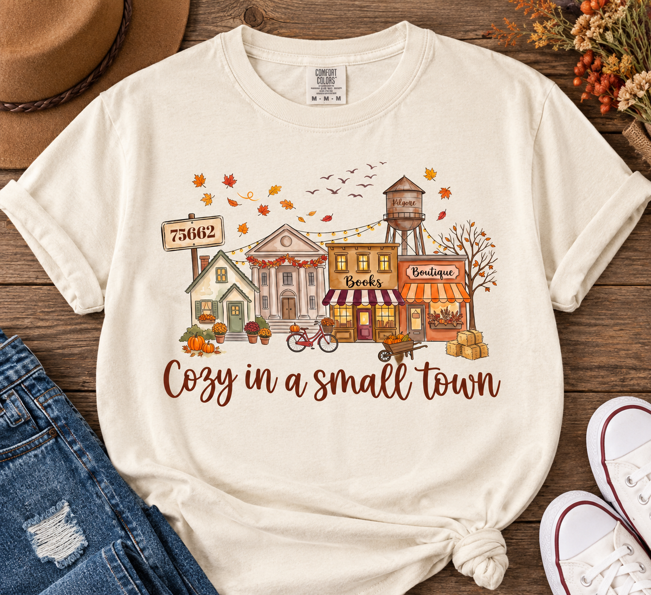 Cozy in a small town tee