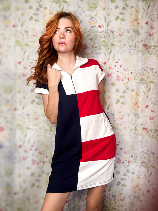 Americana Colorblock T-shirt Mini Dress