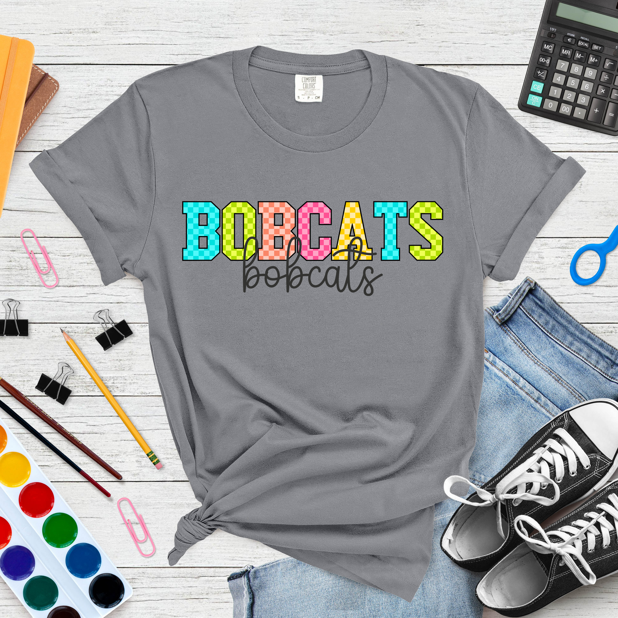 Checkered Vibrant Mascot Tee
