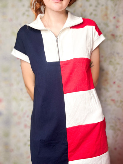 Americana Colorblock T-shirt Mini Dress
