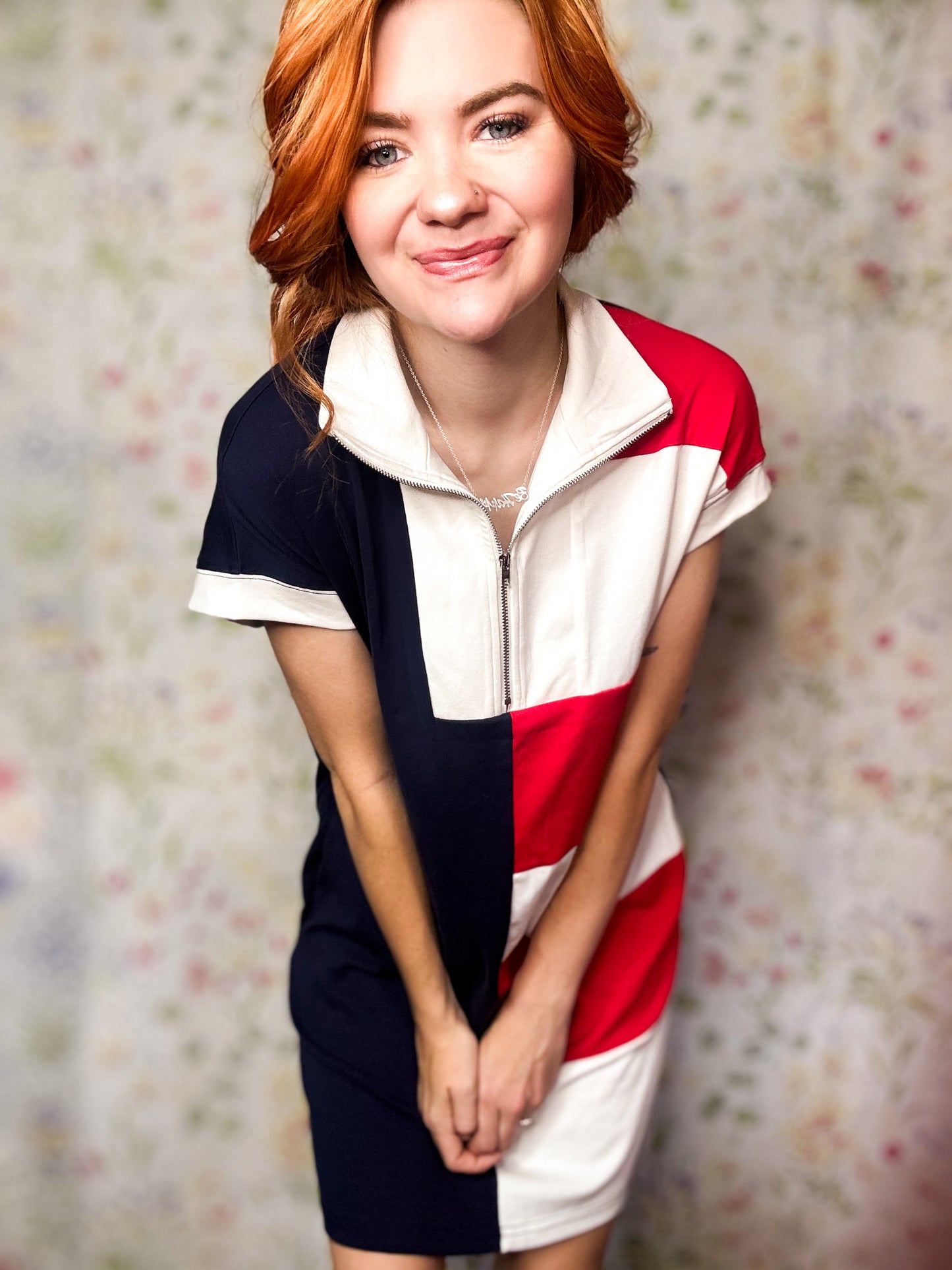 Americana Colorblock T-shirt Mini Dress