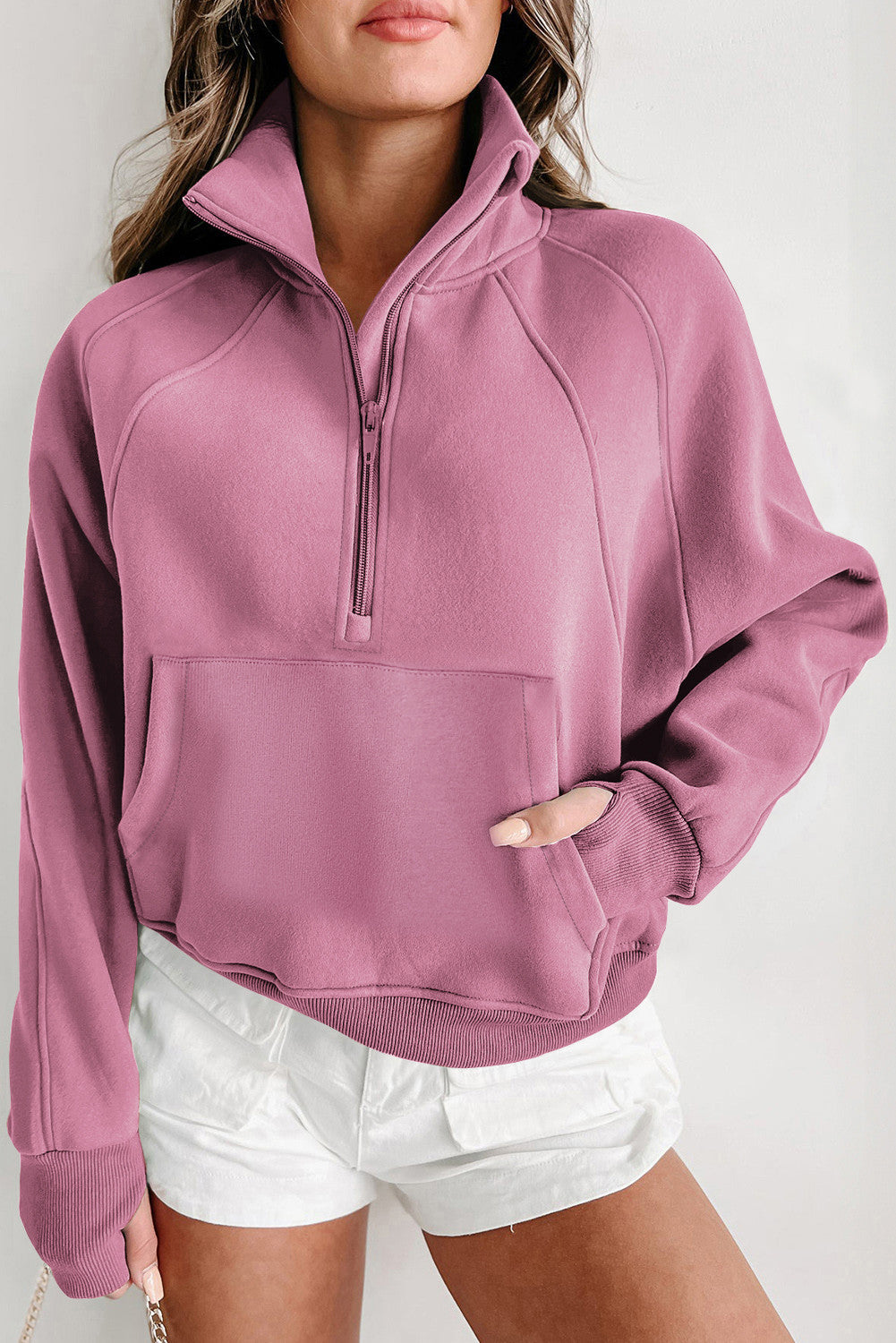 Fleece zip up sweatshirt