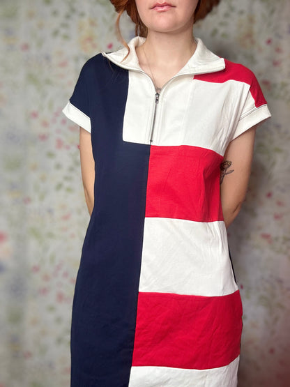 Americana Colorblock T-shirt Mini Dress