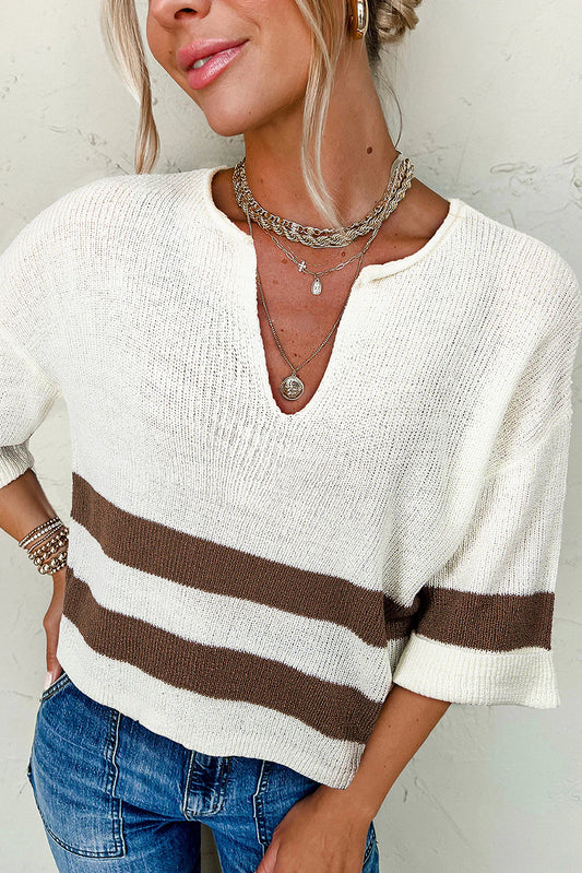 Brown Striped Sweater