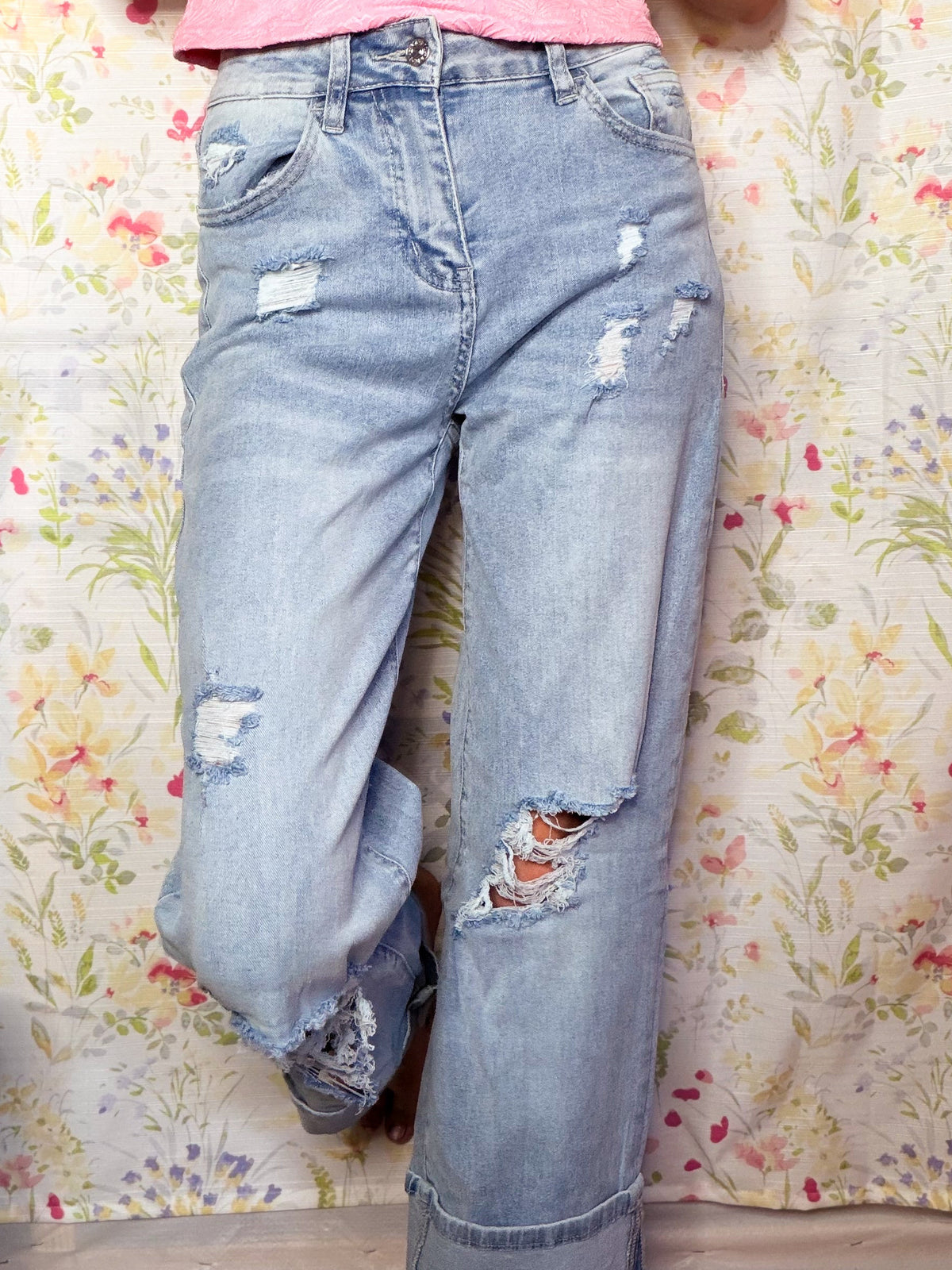 Light Blue Distressed Jeans
