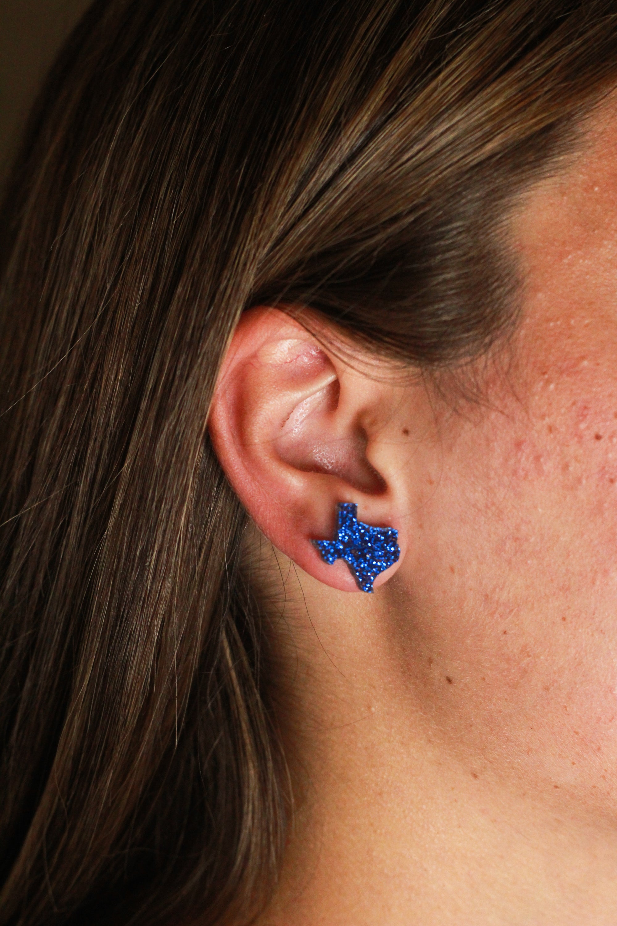 Sparkly Texas Blue Studs