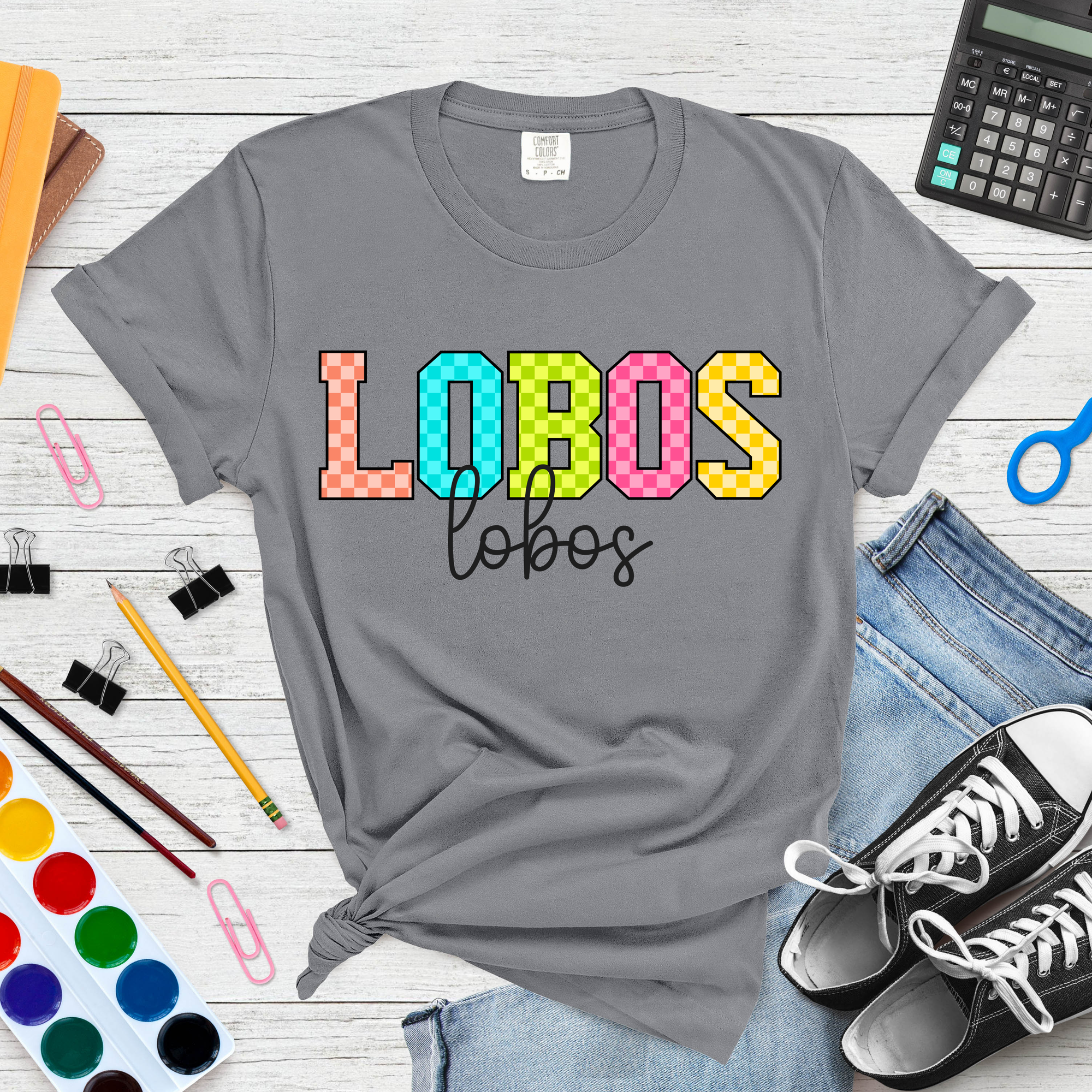 Checkered Vibrant Mascot Tee