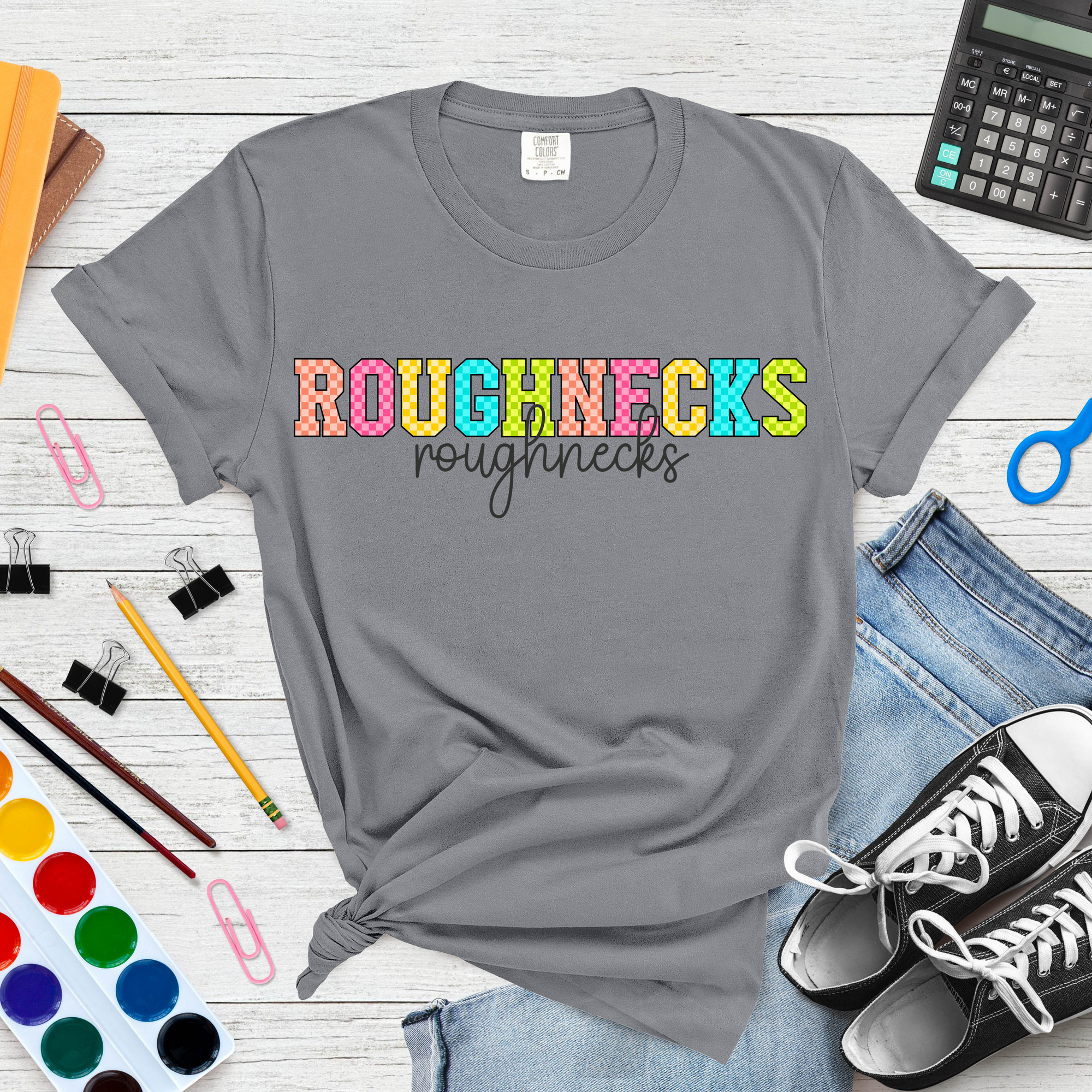 Checkered Vibrant Mascot Tee