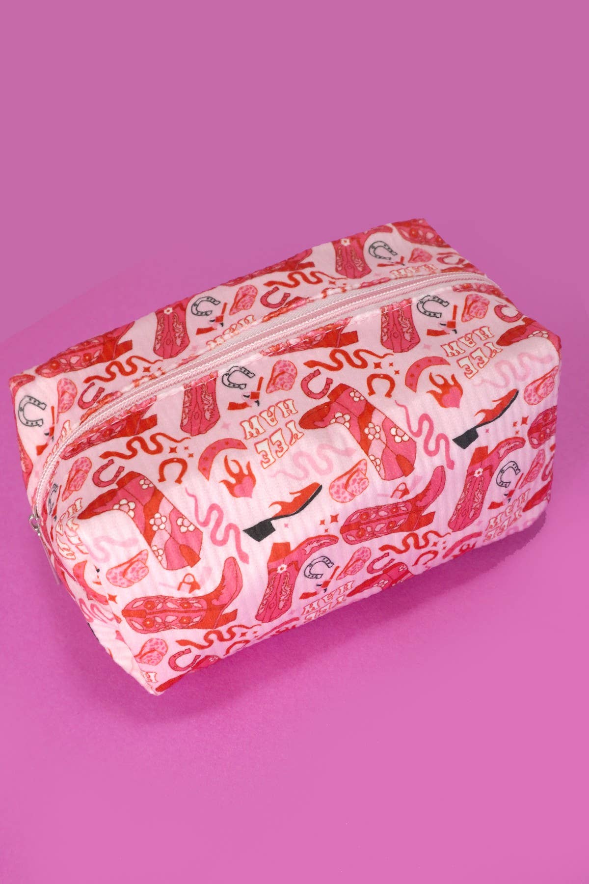 STRAWBERRY WESTERN BOW MAKEUP COSMETIC POUCH BAG |