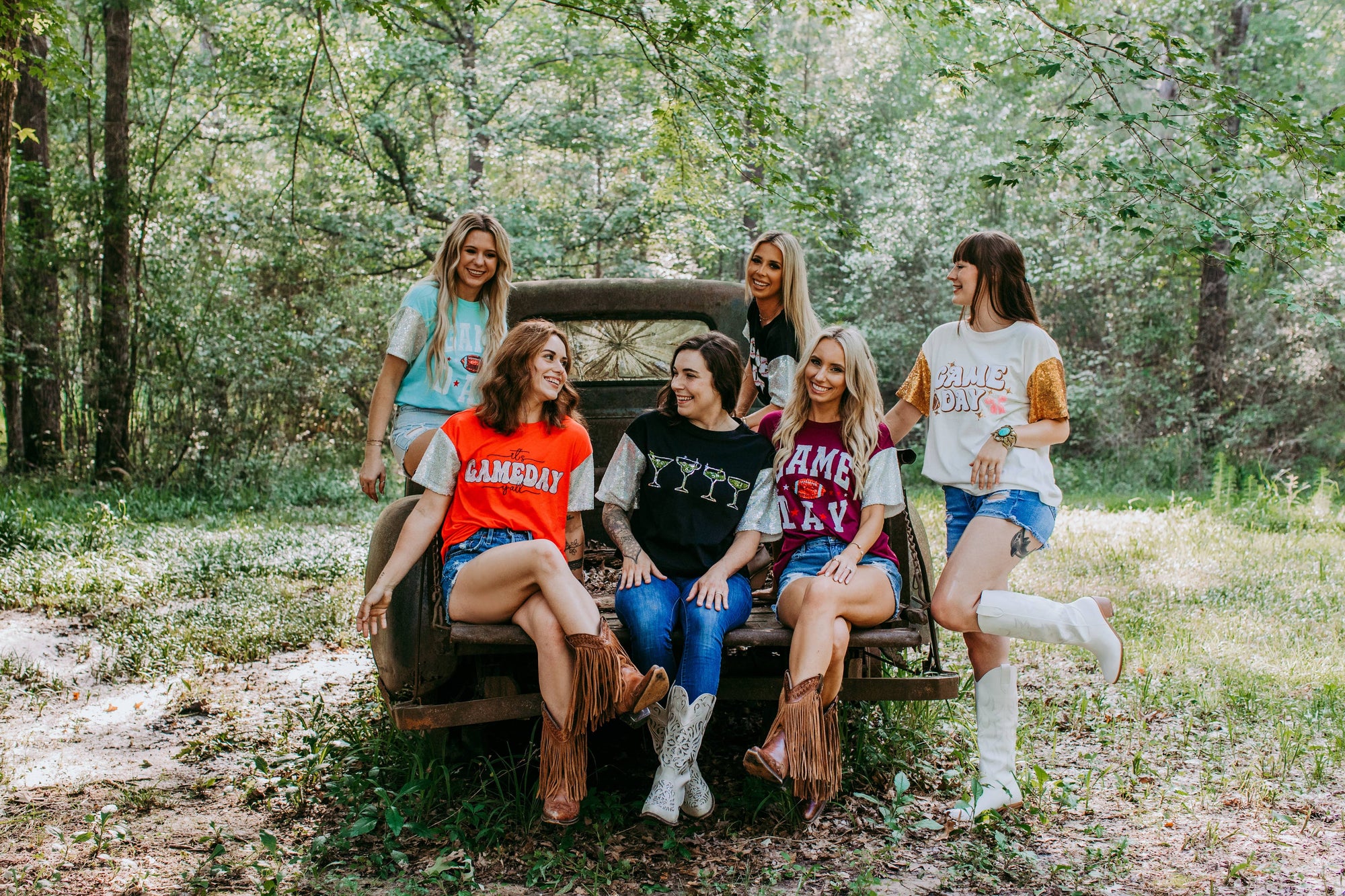 Sequins Embroidery Game Day Tee
