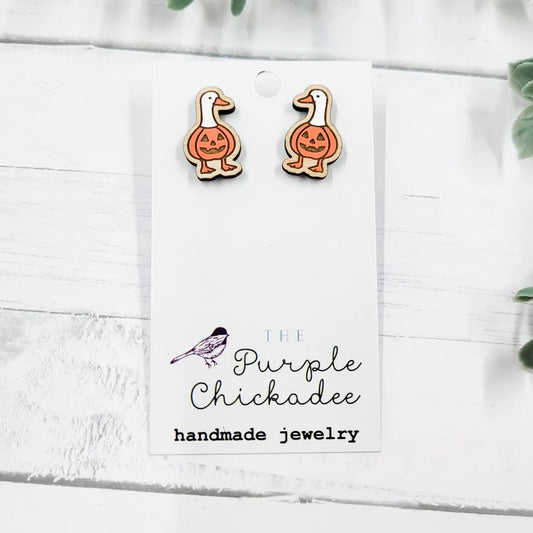 Pumpkin Goose Studs